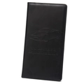 Black faux leather car insurance and registration holder with embossed sports car design - Black