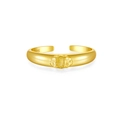 Verstellbarer S925 Sterlingsilber Ring in Goldoptik mit unregelmäßiger Reliefstruktur - Gold