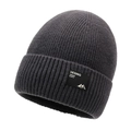 Berretto in maglia grigio antracite da uomo con toppa montagna sport invernali - grigio scuro