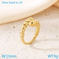 Anello intrecciato a corno in acciaio inossidabile placcato oro 18K taglie 6 a 10 - US 6 / Oro(KR111062-K)