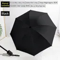 Classic black manual umbrella with UV protection coating and 98cm diameter for sun and rain - Black Uv Manual Umbrella / Gift Box Not Included