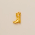 Golden cowboy boot pendant with pink star detail and zircon U-shape bail jewelry piece - Boot Style F-Pink Star