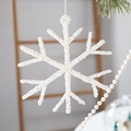 Sparkling white snowflake ornament with fine glitter coating for Christmas tree hanging - 10CM Medium Snowflake / Shimmer White
