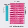 Set timbri per biscotti fai-da-te rosa con manico blu e misure dettagliate fornite - 82008-1 Confezione Semplice (Piastra Rosa + Barra Blu)