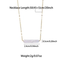 Detail view of the golden chain necklace and natural pearl pendant with dimensions - Freshwater Pearl Bar Necklace