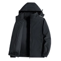 Men's black windproof hooded jacket with breathable mesh lining and zipper pockets - (US)30 / Black