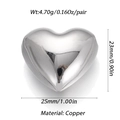 Macro view of gold heart pendant with copper material specifications and dimensions - Ysn025-06 / 18K Gold