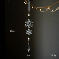 Copo de nieve de acrílico con perlas blancas y colgante de prisma en forma de lágrima - Estilo A