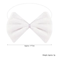 White polyester bow accessory with elastic strap for Halloween animal tail costume - Regular Bowtie / White