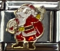Maglia per bracciale italiano con motivo Babbo Natale in smalto rosso e bianco - 22 Babbo Natale