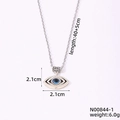 Silberne Evil Eye Halskette mit Schmetterling Anhänger und 40+5 cm verstellbarer Kette - Silber Rund Teufelsauge