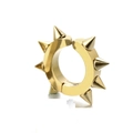 Punk style stainless steel gold hoop earring featuring sharp rivet spikes decoration - 8-Spike Ear Clip / Gold