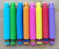 Set of 8 colorful LED pop tubes sensory toys in cyan green blue orange pink and yellow - 2.9 Colored Light-up Tube