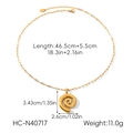 Dettaglio delle misure del ciondolo a spirale placcato oro 18k e specifiche della catena - Collana con Ciondolo a Spirale (HC-N40717) / Oro