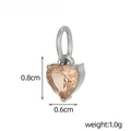 Exquisite stainless steel heart zircon pendant in champagne color with silver frame - Steel Color Champagne Zircon Pendant