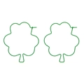 Créoles trèfle vert minimalistes avec finition laquée pour la Saint-Patrick - Trèfle Creux Vert (9534)
