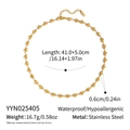 Detailed size specifications for gold stainless steel heart moon chain necklace - Gold Heart Chain Necklace (YYN025405)