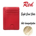 Red PU leather card holder with 8 card slots and RFID protection technology - Anti-magnetic 8 Slots / Red