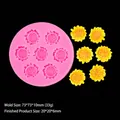 Detail van roze siliconen zonnebloemvorm afmetingen 73x73x10mm voor DIY fondant taarten - Madeliefje Zonnebloem 2