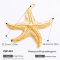 Pendentif étoile de mer poli en acier inoxydable doré 18 carats pour bijoux DIY - PJ91424 Grande Étoile de Mer Dorée
