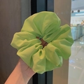Oversized neon green chiffon scrunchie with voluminous pleated fabric for women - Fluorescent Green