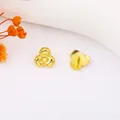 Pair of gold-plated flower and ingot pendants with polished finish for jewelry making - 31# Bright Gold Hole Plug