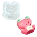 Moule en silicone grenouille rose 3D pour gâteau fondant DIY et bougie de cire animal - Style Grenouille Blanc (50-3070-D)
