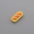 Orange and yellow resin sushi miniature charm with silver loop for DIY jewelry making - Yellow Box Bread
