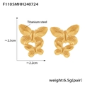 Orecchini a perno in acciaio al titanio dorato con design a doppia farfalla - Stile Farfalla (F1105) / Oro