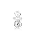 Colgante de chupete plateado con corazones calados para pulsera de cuentas - K4-01 Chupete de Plata