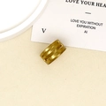 Minimalist matte gold ring with triple-layered hollow design and elegant brushed finish - Jump Ring Opener Tool / Gold