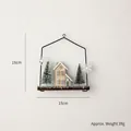 Nordic wooden Christmas house pendant with miniature pine tree, size 16x15cm, 39g - Small Natural Wood House Sign