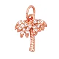 Rose gold palm tree pendant necklace with pave-set white cubic zirconia stones - Coconut Tree Model A / Rose Gold