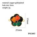 Dettaglio del ciondolo a fiore in smalto malocchio con dimensioni 21mm x 17mm - P02483/Fiore a Petali