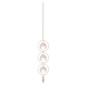 Golden suncatcher with three AB color crystal spheres and one teardrop pendant - Gold Pendant - Ball & Pointy Bead