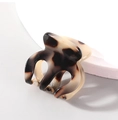Elegant tortoise shell patterned cellulose acetate bow hair claw clip in brown and beige - Basic Hair Claw / Light Tortoise Shell