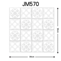 3D white embossed floral wall sticker with self-adhesive foam panel for wall renovation - 570-White Retro Embossed Floral