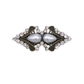 Antique bronze brooch with grey pearls and sparkling rhinestones for sweaters - Pearl Style-Antique Bronze (With Clips)