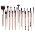 20-teiliges Make-up-Pinsel-Set mit weichen dreifarbigen Borsten und rosa Griffen - Champagner Set