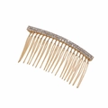 Elegante peine de pelo dorado con brillantes diamantes para accesorios de novia - Doble fila larga de diamantes de imitación / 8*4.5cm / Dorado