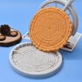 Silikonform in Baumstumpf-Optik für Fondant-Kuchen und Harzkunst mit detaillierter Holzmaserung - Runder Jahresring-Stil (176#)