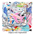50pcs non-repeating cartoon airplane stickers for luggage and planners in bright colors - 50Pcs Airplane-534