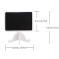Mini wooden chalkboard stand with white frame and black surface for table decor - Rectangle