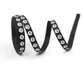 10mm black grosgrain ribbon with white skull print for Halloween party DIY decor - Skull