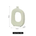 Jarrón de cerámica hueco blanco crema moderno pequeño para decoración de estilo nórdico - Pequeño Blanco Crema (C25-10324)
