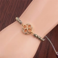 Gold infinity charm bracelet with sparkling crystals on a colorful braided cord strap - Colorful Rope With Copper Beads And Heart