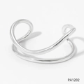 Modern silver stainless steel double-layered crossover bangle bracelet for women - Silver Bracelet (PA1202)