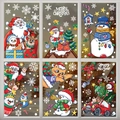 Weihnachts-Fensteraufkleber Set mit Weihnachtsmann, Schneemann und Rentier Illustrationen - 6er-Set (276-281)