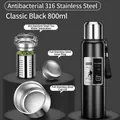 800ml black 316 stainless steel vacuum insulated bottle with tea infuser and matte finish - 800ML / Long Tea Filter + Carrying Rope / Classic Black