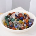 Mix of polished natural colorful agate crystal stones in a white ceramic bowl for decor - Colored Agate / 5-7mm 100g